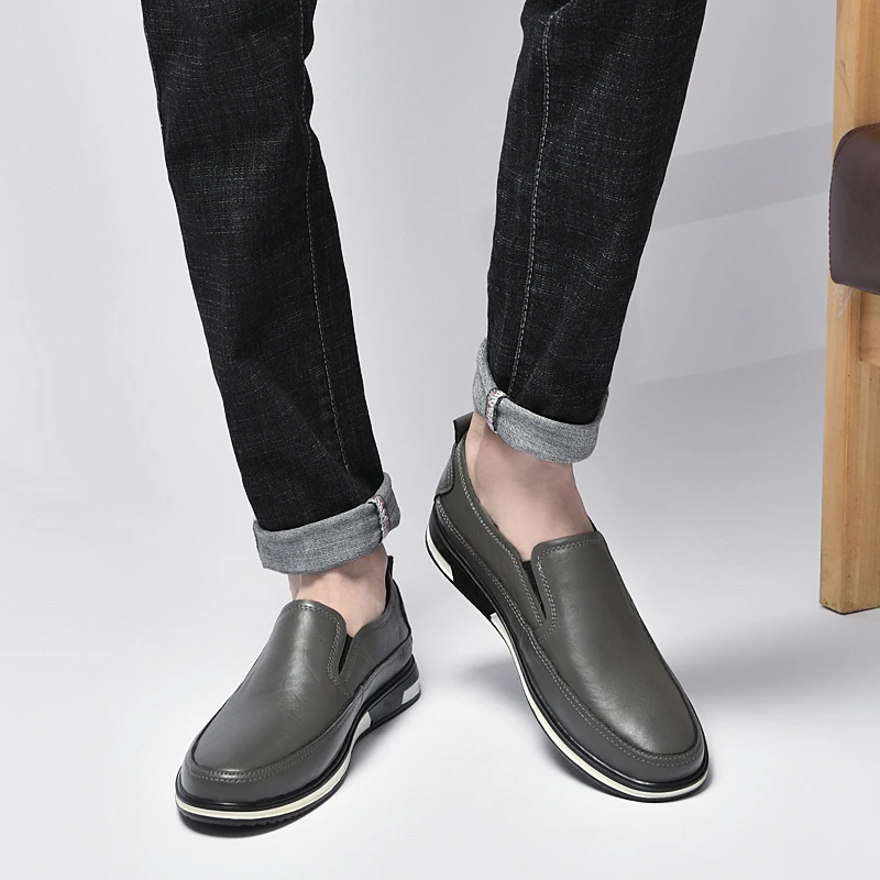 Spring Men Fashionable Comfortable Legged Casual Leather Shoes Classic Styles Business Casual Sports
