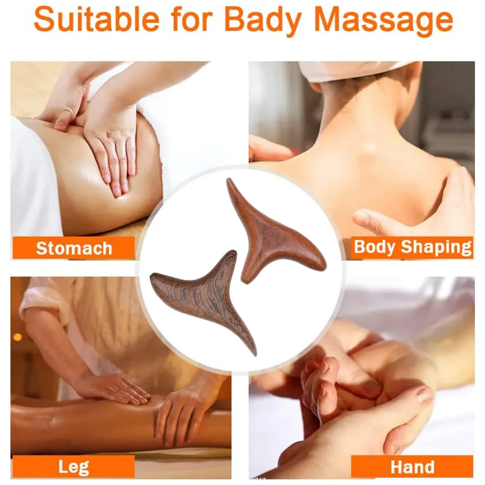 Wood Press Point Massager Wooden Triangle Foot Body Lymphatic Stick Professional Acupressure Massage Tools Drainage Tools
