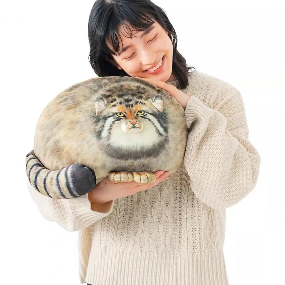 Vivid Cat Plush Pillow Fully Filled Pallas's Cat Doll PP Cotton Filling Simulated Manul Stuffed Animal Plush Toy  Ornament 2