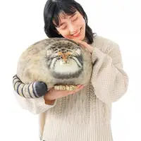 Vivid Cat Plush Pillow Fully Filled Pallas's Cat Doll PP Cotton Filling Simulated Manul Stuffed Animal Plush Toy  Ornament 2