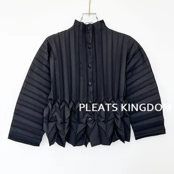 YUDX Collection de luxe légère veste plissée pour femme drapée Silhouette décontracté mode mince col montant Trench Coat