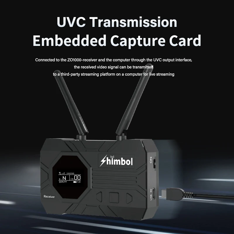 SHIMBOL ZO1000 Portable Full HD Wireless Video Transmission System 1000FT UVC Livestreaming Group Mode Monitor