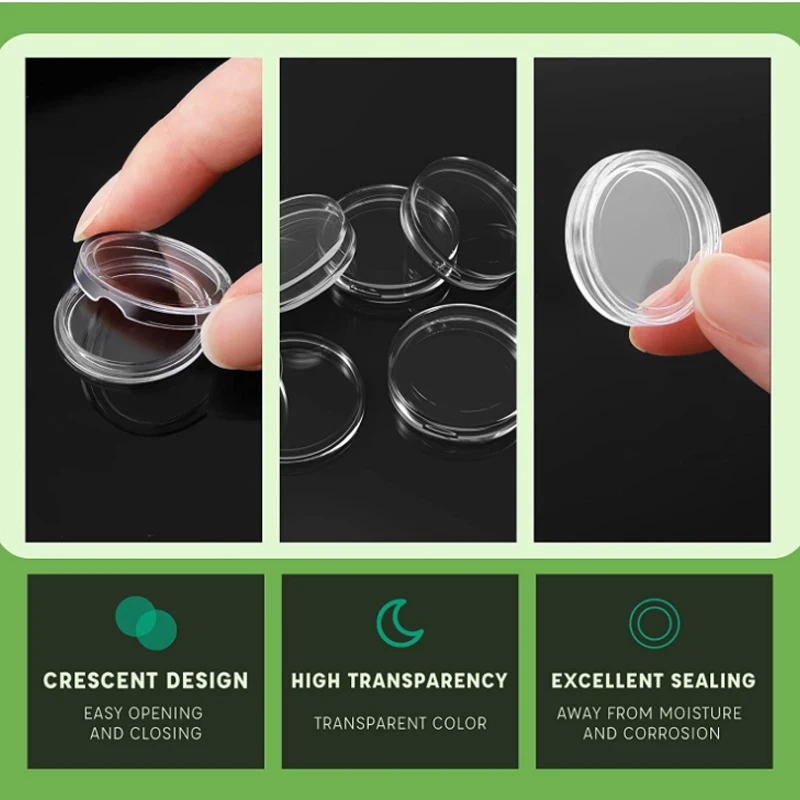 10/100p 21-46mm transparenter Kunststoff Coinn Halter Coinn Sammel box Fall für Coinn Aufbewahrung kapseln Schutz boxen Behälter – Detail 11