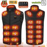 27 Zone Heating Vest Jacket Men's Winter USB Smart Electric Sleeveless Jacket Self-heating Clothes Women's Snow Warm Padded Coat 1