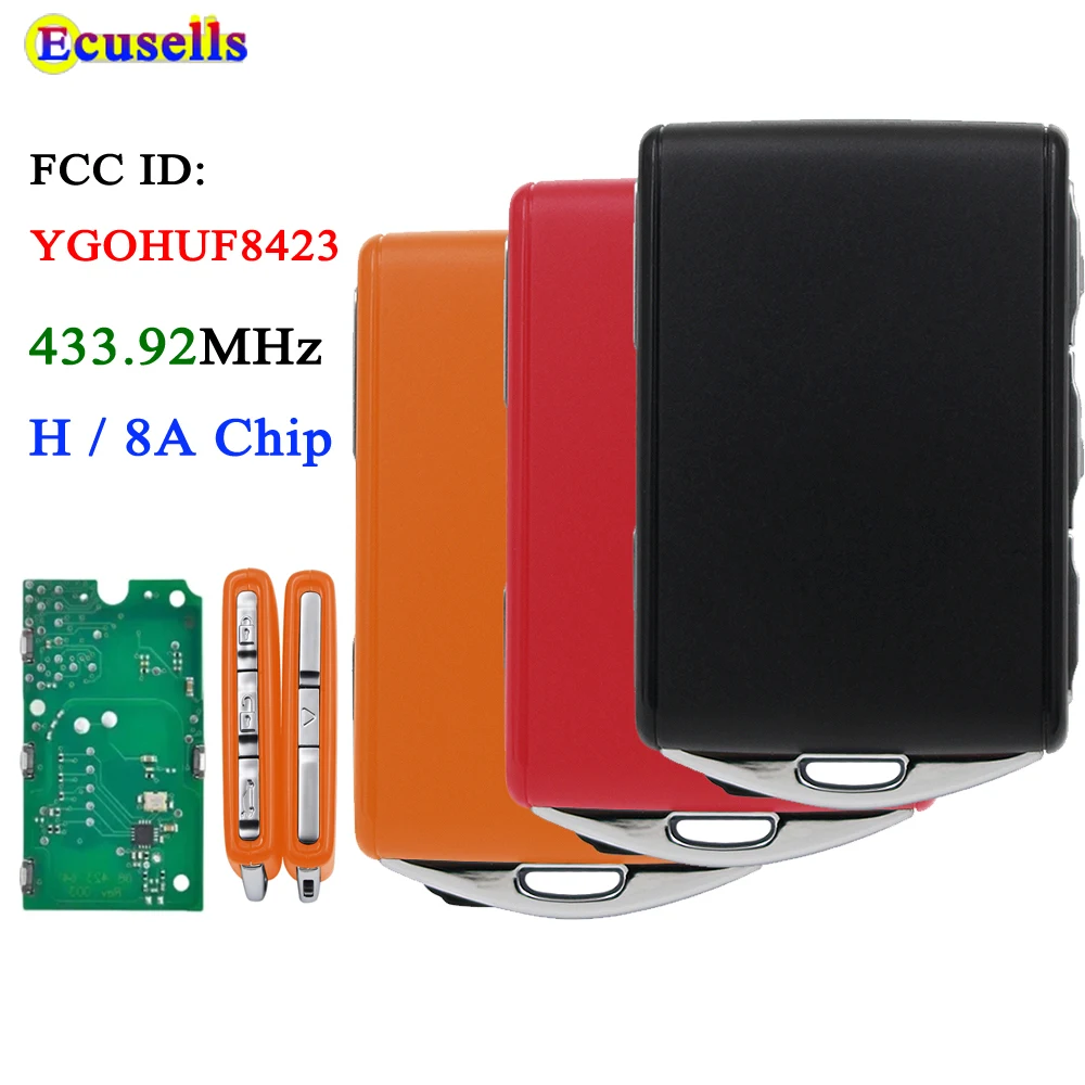 Ecusells Smart Remote Key Fob FSK 433.92MHz 8A / H Chip for Volvo S90 ...