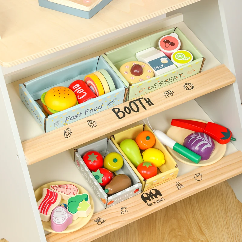 Wooden Role Play Toy Simulated Kids Toys Role Pretend Shop Simulation Wooden Toys 4