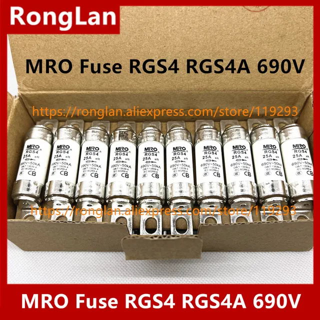 MRO Sicherung RGS4 RGS4A 10A 16A 20A 25A 30A 32A 40A 50A 55A 63A 75A 80A 85A  100A 110A 150A 160A 175A 180A 200A 690V verschraubt sicherung-20p -  AliExpress