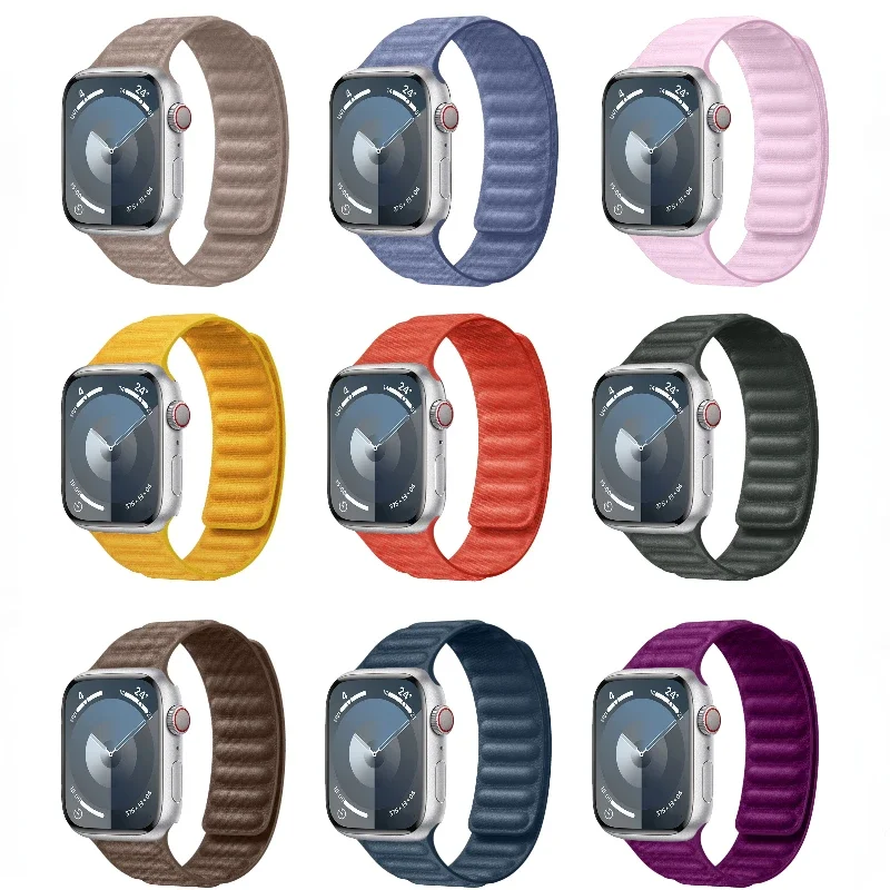 애플 워치용 실리콘 스트랩, 울트라 2 49mm 9 8 7 45mm 41mm, 아이워치 밴드 마그네틱 팔찌, 아이워치 6 5 4 3 SE 44mm 40mm 벨트