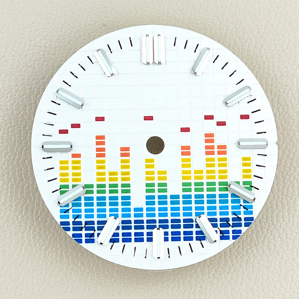 28.5mm Dial 6 colors Music dial Aseptic dial For NH series model 35/Miyota8215 Movement Dial Watch Green lumen Accessories