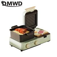DMWD 4 in 1 Household Breakfast Machine 1.2L Electric Hotpot Boiling Pot Sandwich Maker Food Steamer Frying Pan Bread Toaster 2