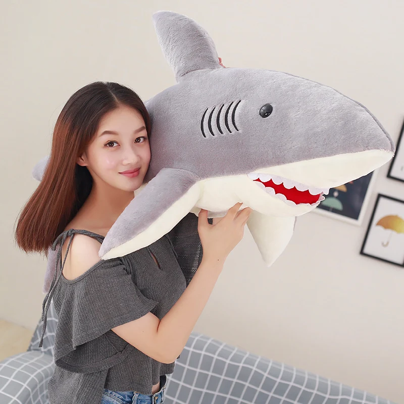 50-130cm Plush Sharks Toys Stuffed Animals Simulation Sea Animal Doll Pillows Cushion Kids For Children Birthday Gifts