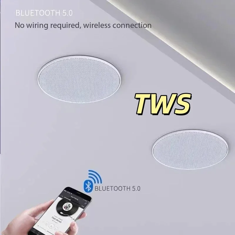 30W 홈 시어터 무선 Caixa De Som Bluetooth 벽걸이 형 천장 스피커 서브 우퍼 내장 방송 시스템 TWS 지원 TF