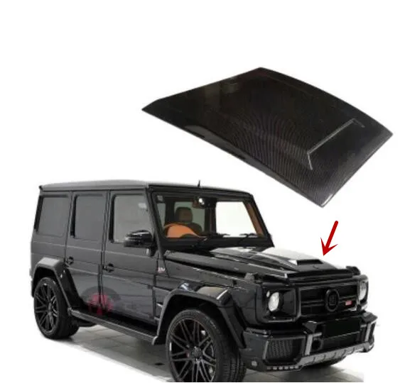 

Real Carbon Fiber Bonnet For Mercedes-Benz W463 G500 G550 G55 G63 G65 G-Class AMG 2008-2018 Front Engine Hood Vent Cover