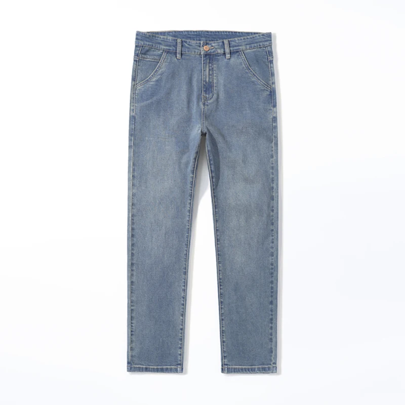 Classic Men's Straight Jeans Autumn New Fashion Retro Blue Stretch Denim Pants High Quality Brand Business Casual Trousers 6
