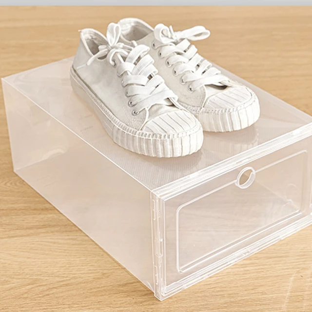 Cajón Para Zapatos Caja De Plástico Caso Engrosada Transparente Organizador  6Pcs 