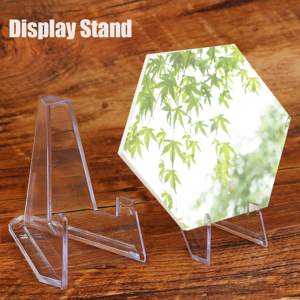 Mini Clear Acrylic idol Photo Card Display Stand Holder Transparent Small Easel Rack Commemorative Coin Capsule Support Rack photo card holder