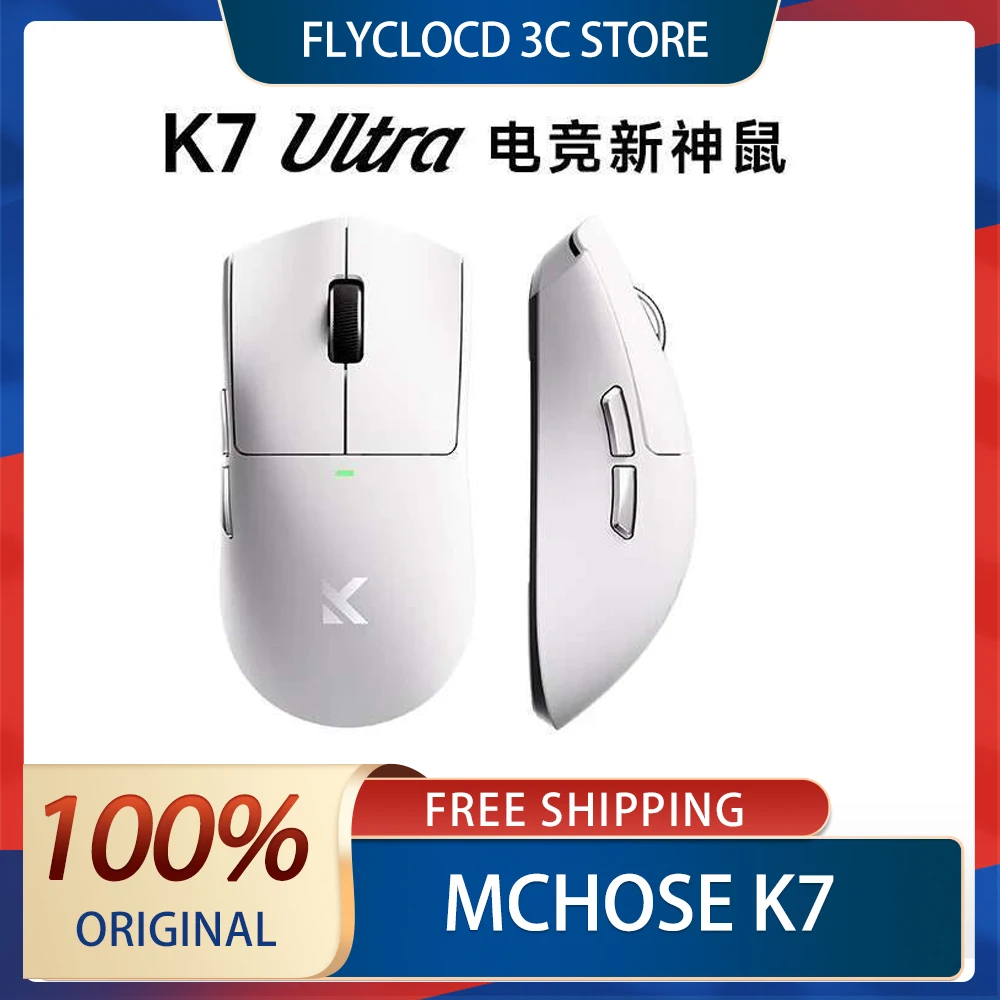 새로운 MCHOSE K7 울트라 마우스 트라이 모드 무선 마우스 500mAh 경량 8000Hz Paw3950 게임용 마우스 FPS 게이머 용 PC 액세서리