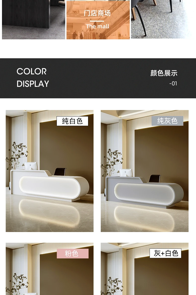 Description Picture 5 of itemWhite Restaurant Tables Front Desk Church Pulpit Modern Office Podium Stand Register Shop Counter Bar Pulpitos Bureau Furniture