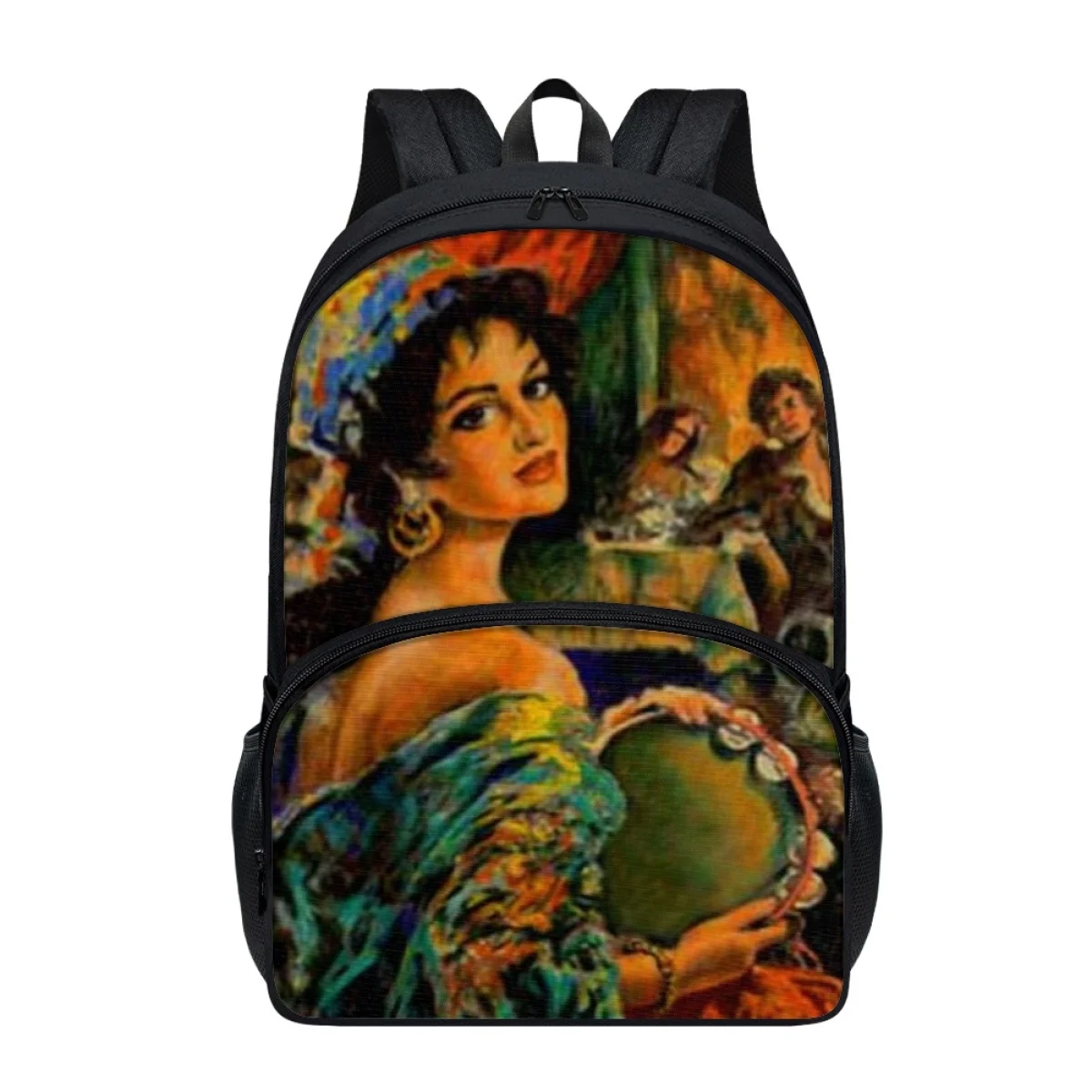 

FORUDESIGNS Vintage Oil Painting Print Travel Backpack Stylish Bohemian Style Sports Bags Student School Supplies Schoolbags