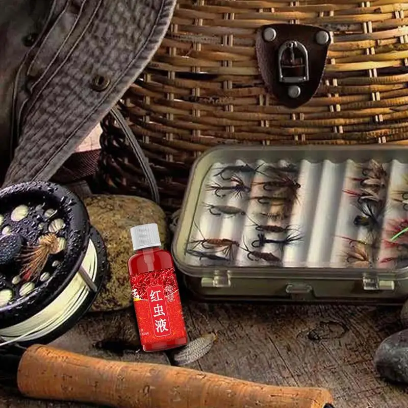 Fish Bait Additive 60ml Concentrated Red Worm Liquid High Concentration FishBait Attractant Tackle Food For Trout Cod Carp Bass fishing attractant