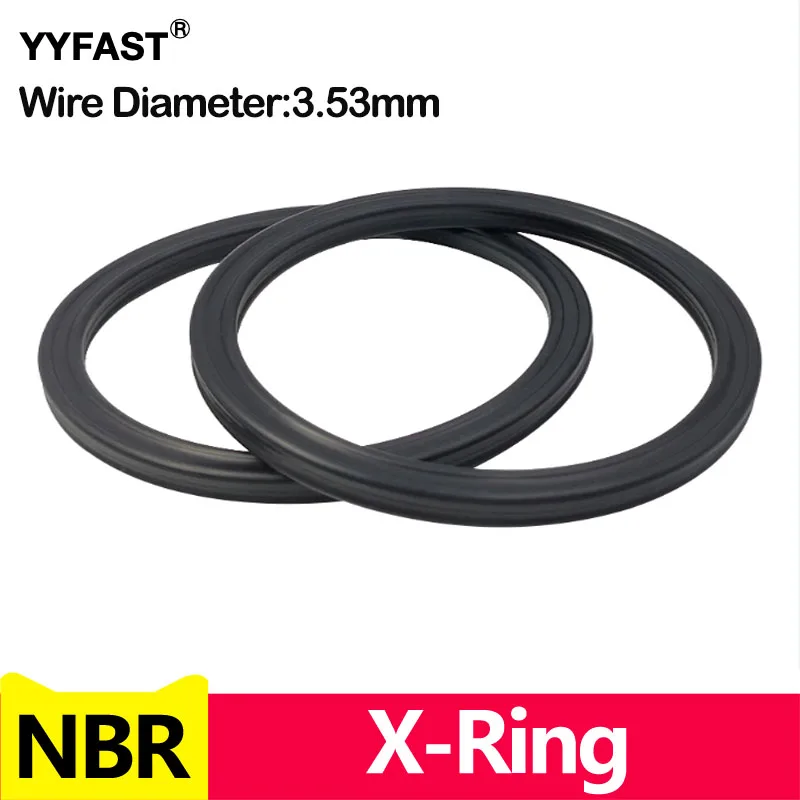 CS 3.53mm,Black NBR X-Ring,Four Lip Seal Ring,Nitrile Rubber,for Hydraulic Cylinders,Piston rods.Inner Diameter4.34-456.06mm