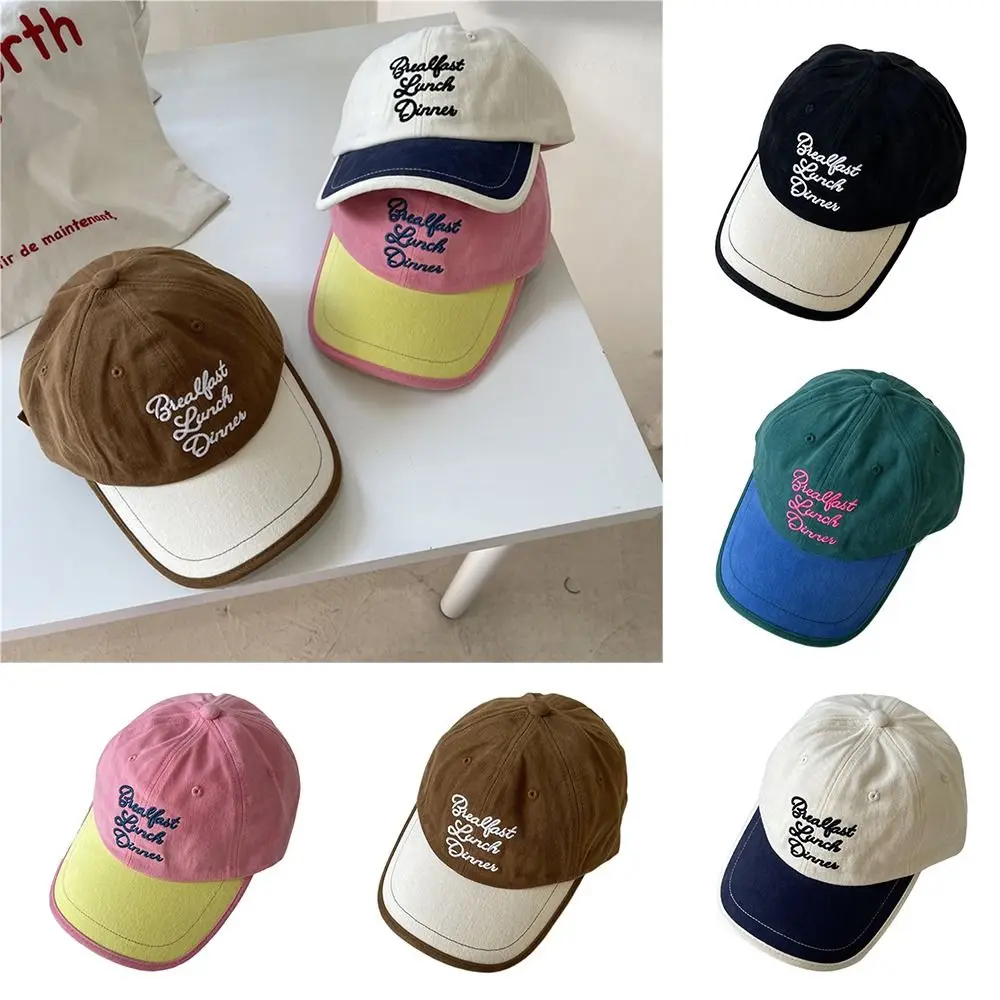 

Match Color Kids Baseball Caps Autumn Letter Adjustable Baby Peaked Caps Sunshade Visor Hat Boys Girls