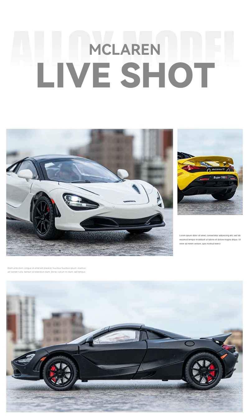 McLaren 720 S 1/24 Diecast Model Araba