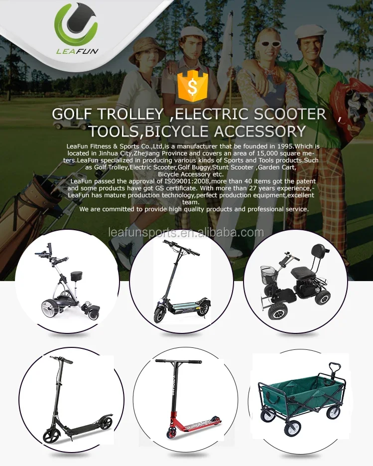 Push Golf Trolley With Big Free Wheels ,Aluminium Frame Including The Foot Brake,Score Card Holder,easy Fold System