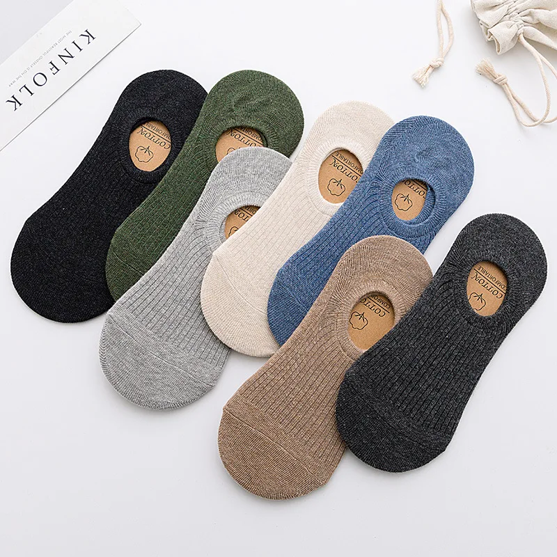 Men's Cotton Socks - 5 Pairs Breathable Mesh Low Cut Sports Socks for Summer