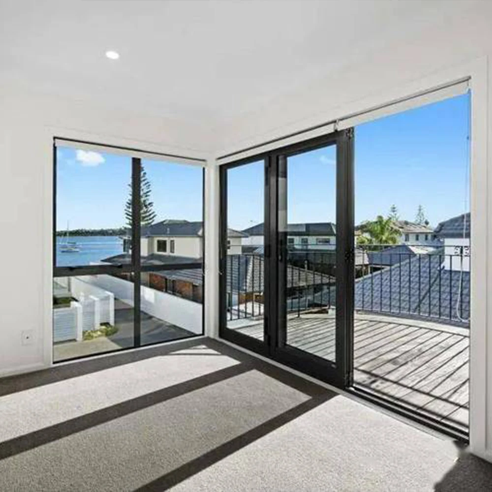 Sixinalu Sliding Door Panel Aluminum Doors 150mm Hurricane Impact Door Front Double Glazed Exterior Interior Home Decor