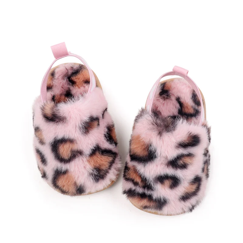 Baby Shoes-Winter Baby Plush Toe Soft Slippers for Girls Boys Indoor