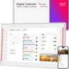 15.6 Inch LED Light Reminder Smart Digital Calendar Planner & Chore Chart, IPS HD Touch Screen Display for Family Schedules
