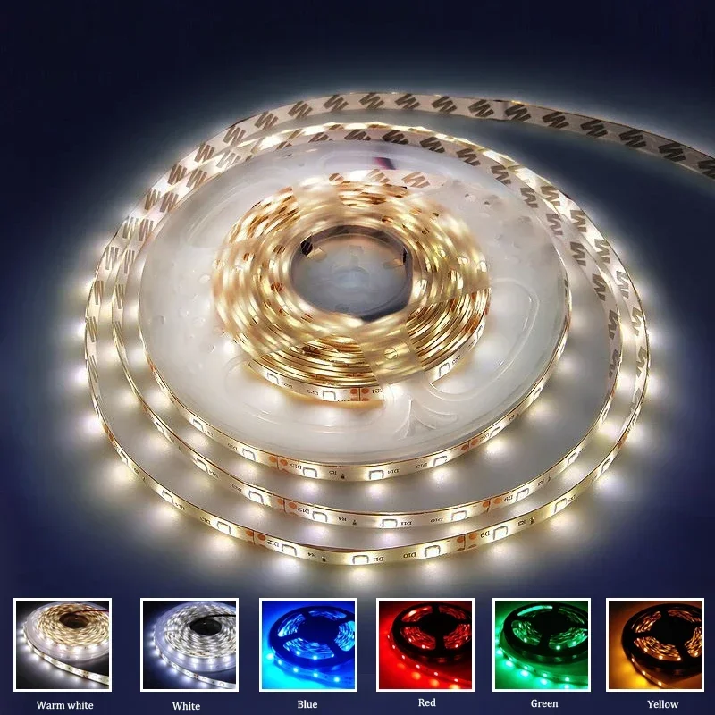 

12 Volt Ice Tape For Bedroom Green Red Blue Yellow White Led Light Strip 5M Tv Backlight Led Wall Room 5050 Stair Lighting Bar