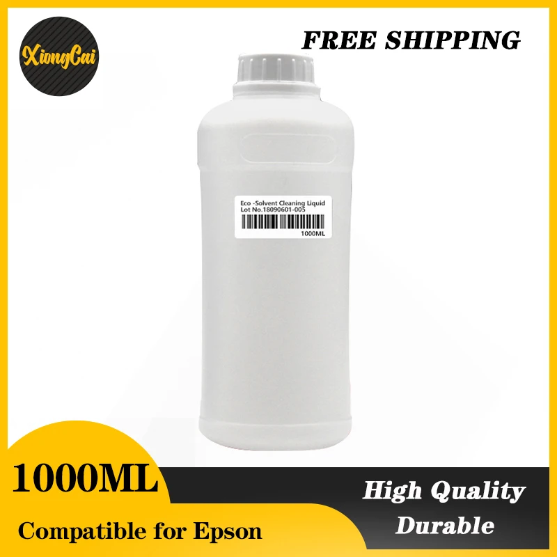 Eco -solvent Print Head Cleaning Liquid Uso para Cartuchos e Cabeças de Impressão Dx5 Dx6 Dc7 Dx10 Tx800 Xp600 1000ml