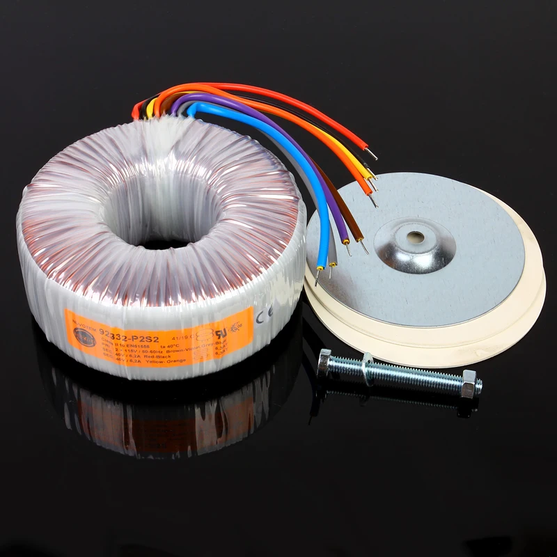 Talema 듀얼 토로이달 변압기, 수입 발열 링, 암소 500VA, 500W, 40V, 4 선, 2X115V 입력