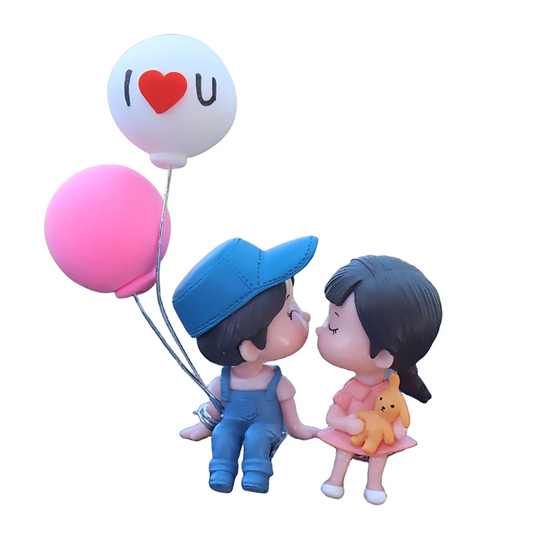 Nette Romantische Cartoon Ballon Paar Auto Dekoration Figuren Ornament Auto Innen Dashboard Center Konsole Zubehör Geschenk – Detail 9