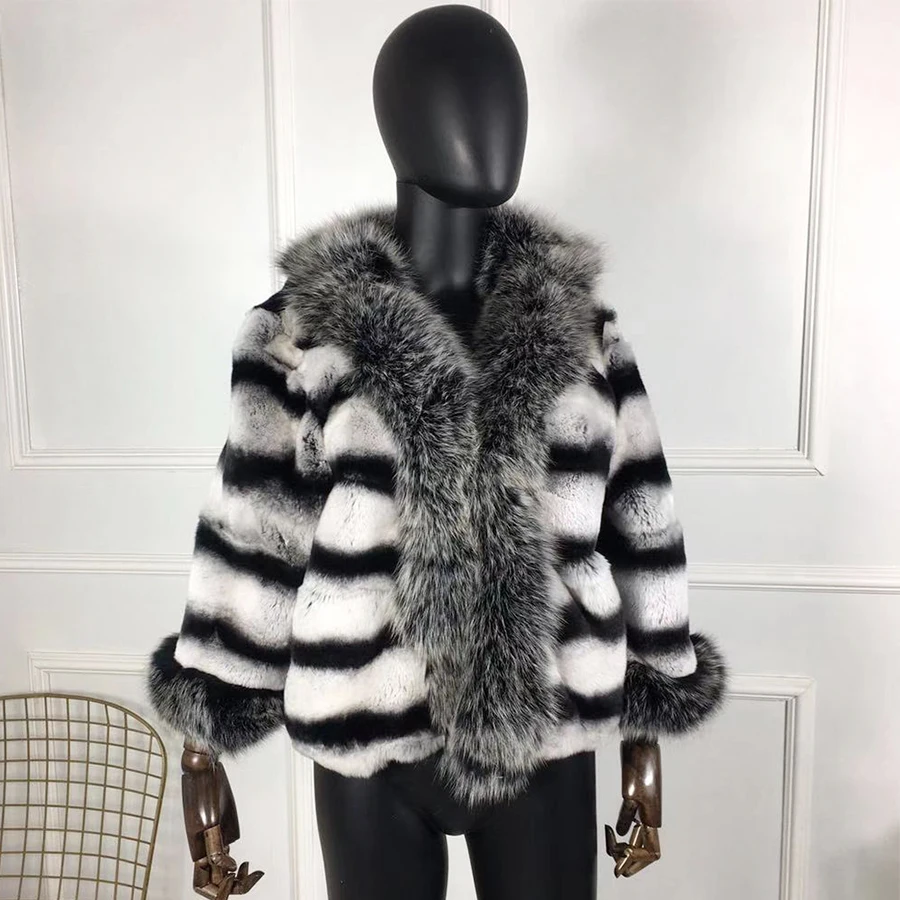 

Rex Rabbit Fur Jacket Women Winter Fur Coat New Fashion Warm