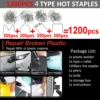 200W Cordless Plastic Welder Plastic Weld Kit with 4 Tpyes Hot Staples Plastic Welding Machine Tool 5.0Ah Rechargeable Battery 4