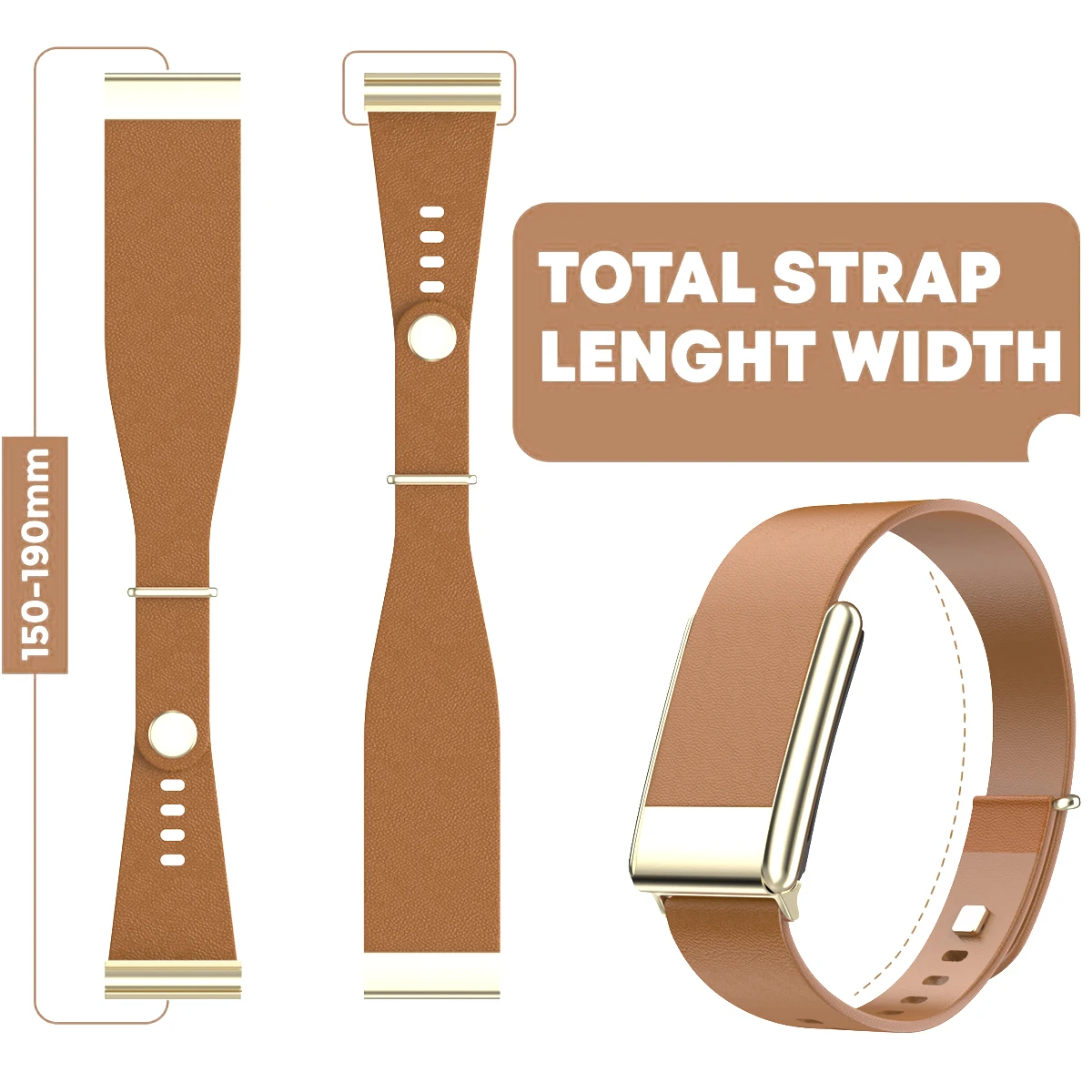 Luxury Leather Tapered Band - Premium Adjustable Strap Replacement