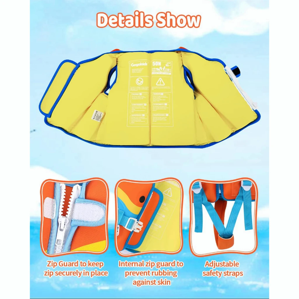 Swimming Life Vests for Children with Adjustable Seat Belt Lightweight for Kayaking Swimming Boating Skiing Drifting Life Jacket