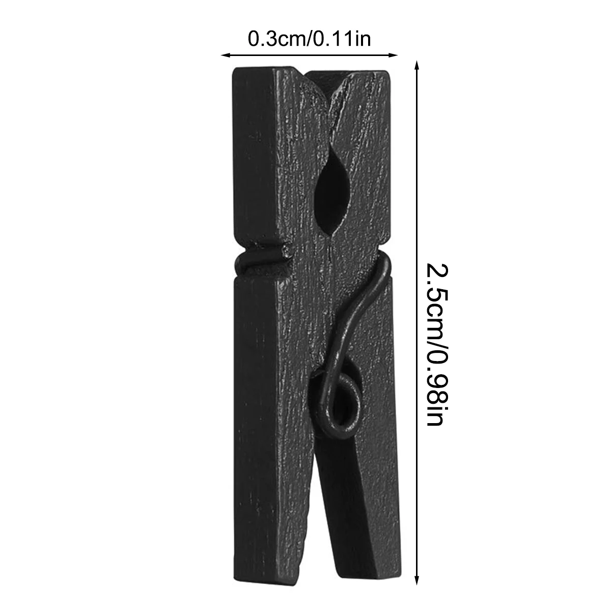 VijarCrea Small Black Wooden Clothespins - 100 Pcs With 328 Feet Jute Twine, Mini Photo Clips For Crafts, Decor