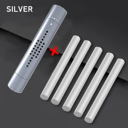 Premium Metal Car Air Vent Freshener with Aroma Fragrance Sticks (Silver)