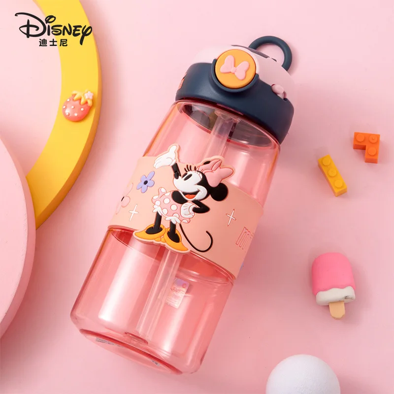 Minnie Mouse Water Bottle Built Straw  Water Bottle Mickey Minnie - Disney  Kids - Aliexpress