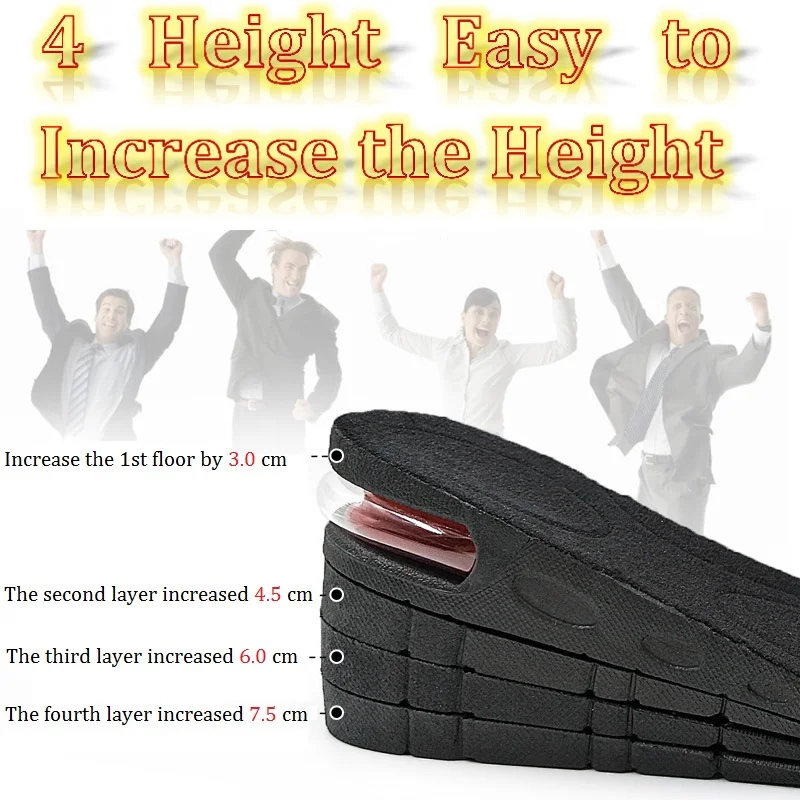Full Cushion Three-layer Four-layer Half Cushion PU Inner Heightening Insole Sports Shock Absorption Invisible Air Cushion