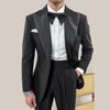 Vintage Black Men Suits Two Piece Fashion Peak Lapel Male Suit Slim Wedding Party Groom Banquet Tuxedo Costume Homme 2025 1