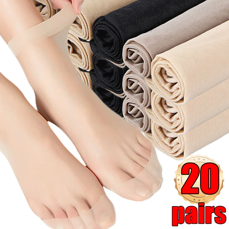 

Summer Skin Color Transparent Thin Women's Hosiery Crystal Silk Socks Nylon Female Breathable Short Ankle Socks Meias Wholesale