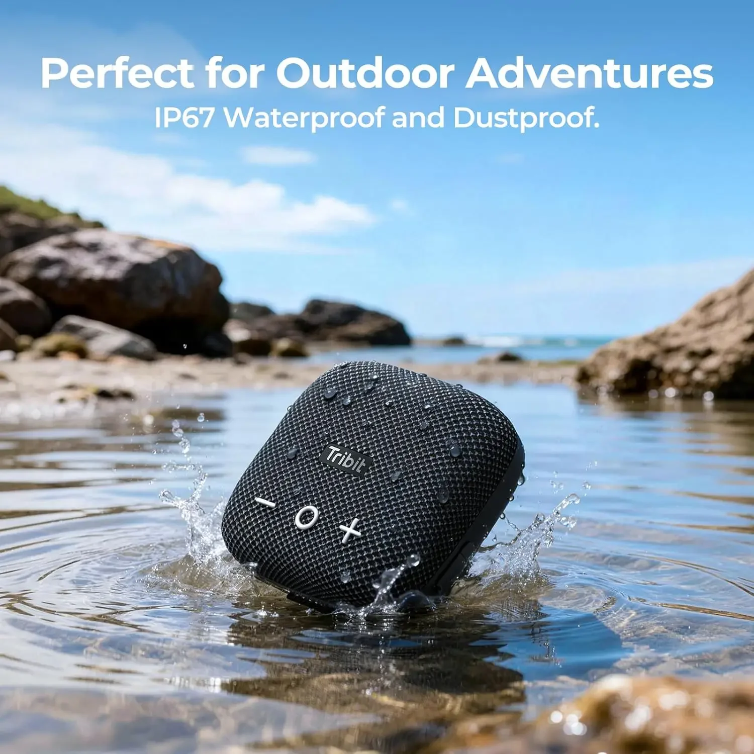 Tribit StormBox Micro 2 Portable Bluetooth Speaker - Powerful Sound & Deep Bass, IP67 Waterproof with Built-in Strap