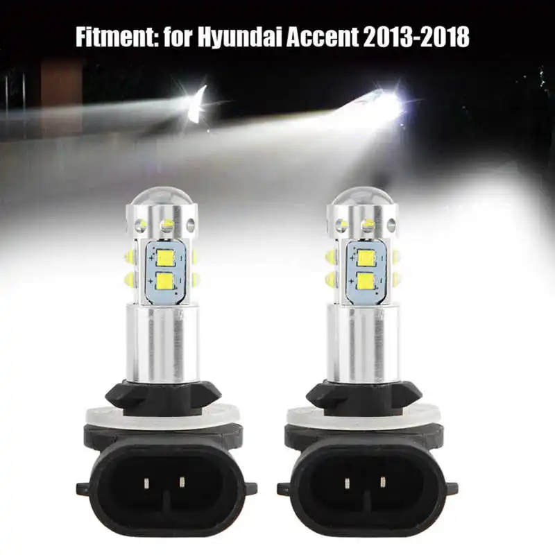 2pcs 1224v 50w Car High Power Bright Led Fog Daytime Light Bulbs For