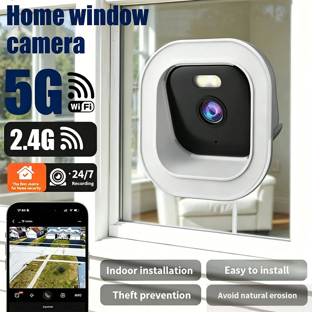 5MP/2MP WIFI 창문 카메라 실내 홈 보안 컬러 야간 투시경 모션 감지 애완동물/아기 모니터 감시 카메라