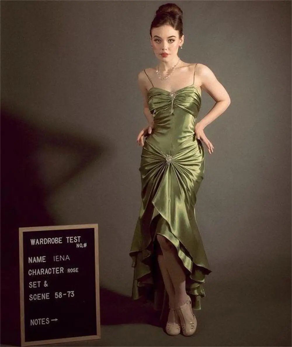 Satin Army Green Homecoming Dresses Elegant Vintage Olive Green